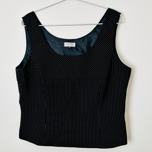 Tahari sleeveless blouse top striped Arthur Levine Pinstripe Suit Tank - Picture 3 of 6